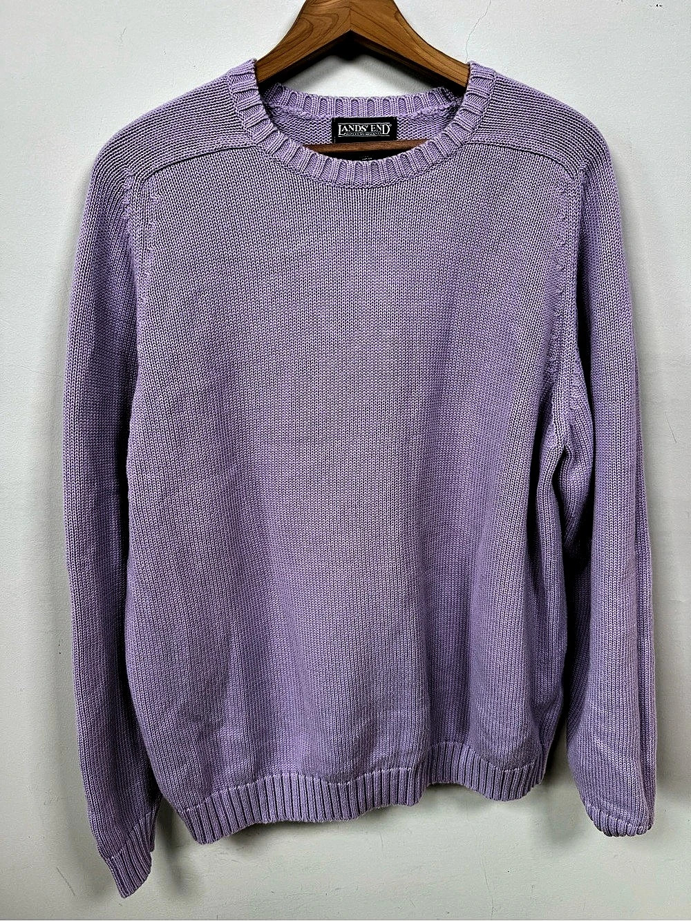 Land’s End Lavender Chunky Knit Crewneck Sweater XL 18-20